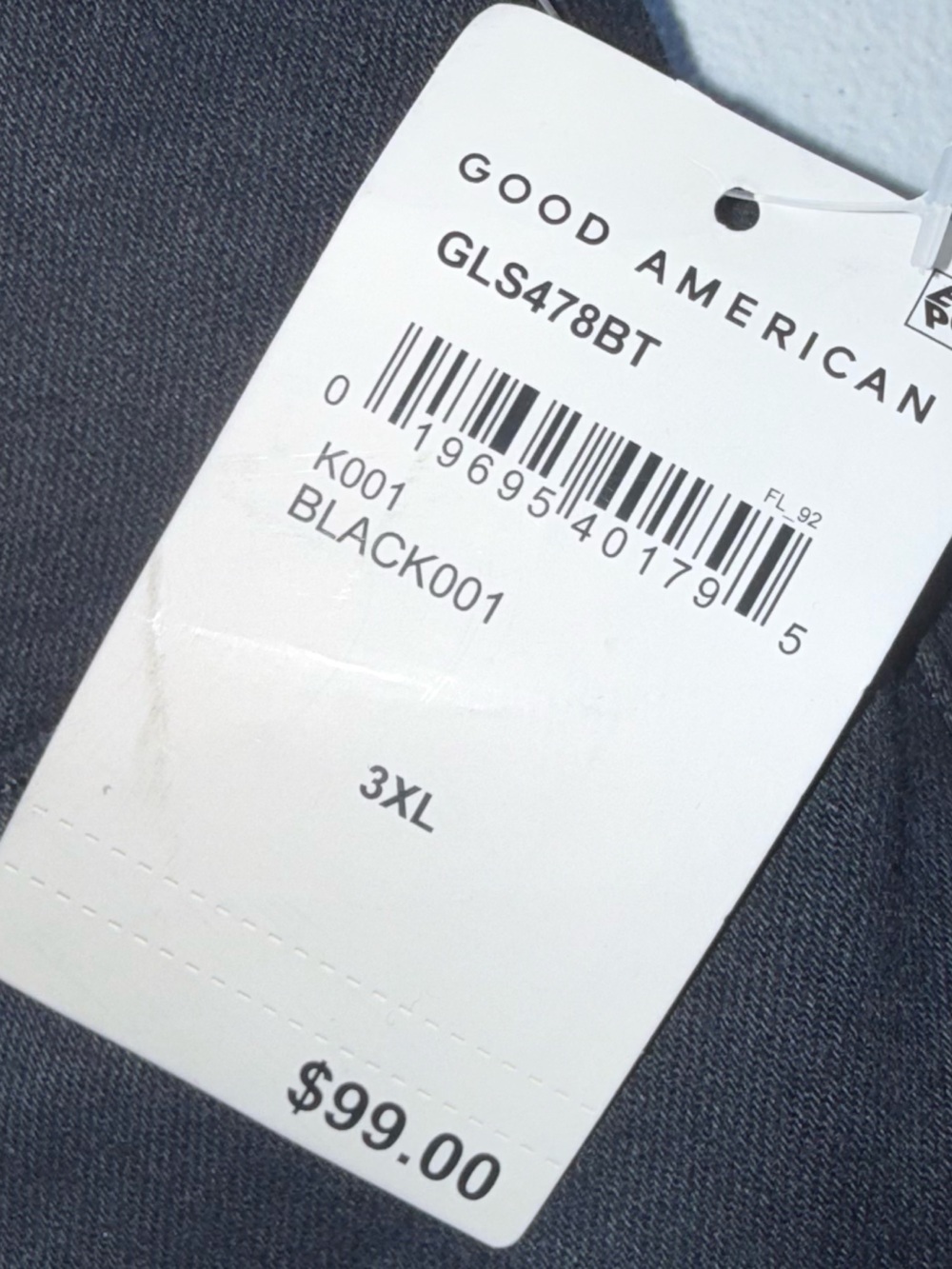 Good American Power Stretch Pull-On Straight Leg Jeans NWT 3XL Black - Picture 12 of 13